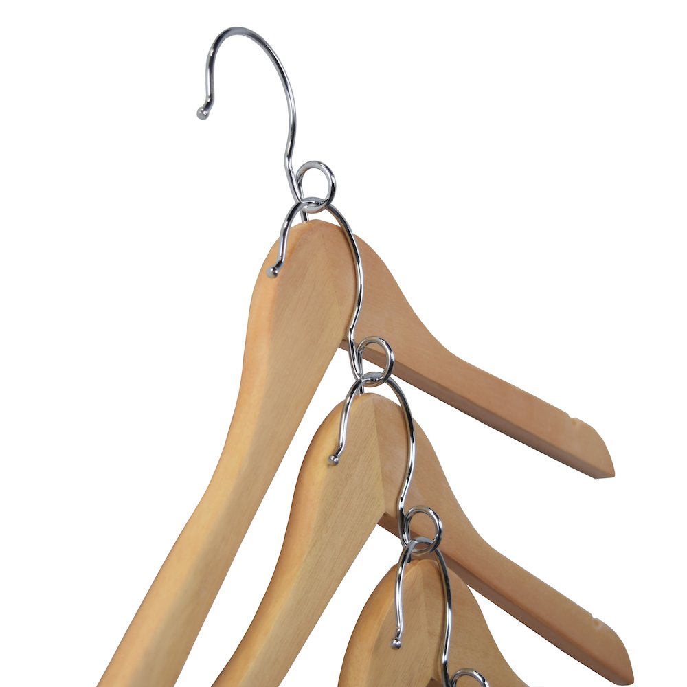 Kascade Wooden Hanger with a loop on the hook and shoulder notches in natural color finish, 50 pcs / box.. Picture 4