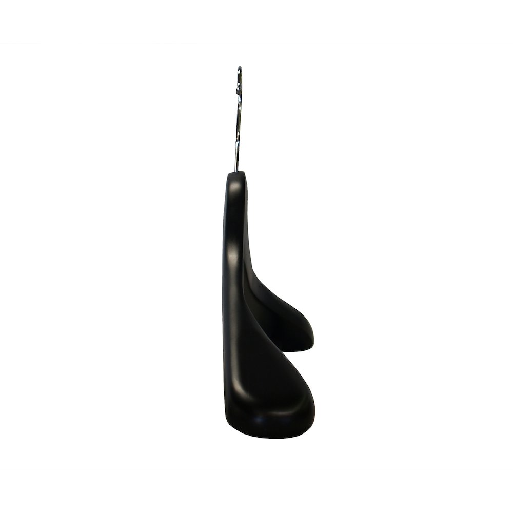 Libra Wide Shoulder Suit Hanger w/PVC Ribbed Bar Midnight Black Finish, 12 pcs/case. Picture 4
