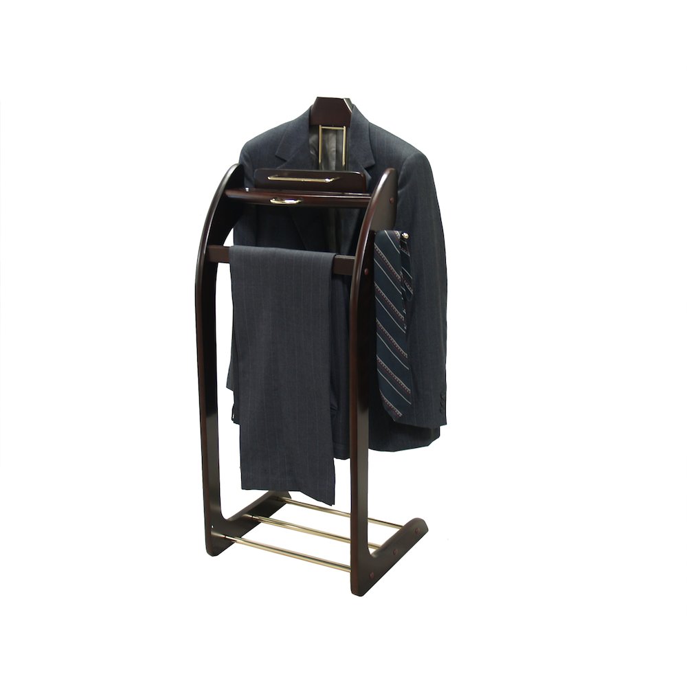 Wardrobe Valet with Brass Hardware - Walnut. Picture 4