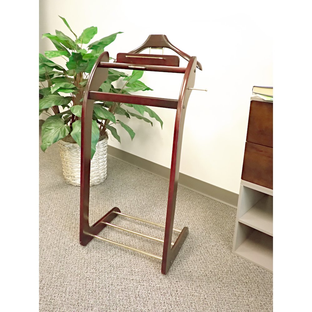 Wardrobe Valet with Brass Hardware - Mahogany. Picture 10