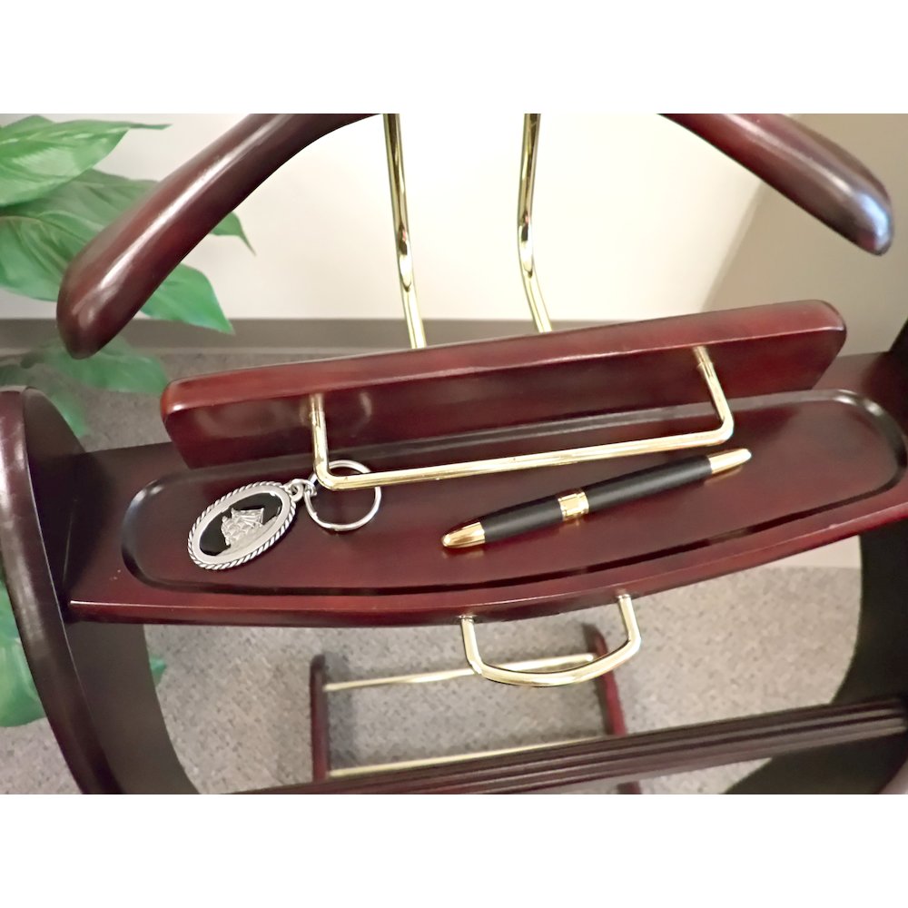 Wardrobe Valet with Brass Hardware - Mahogany. Picture 14
