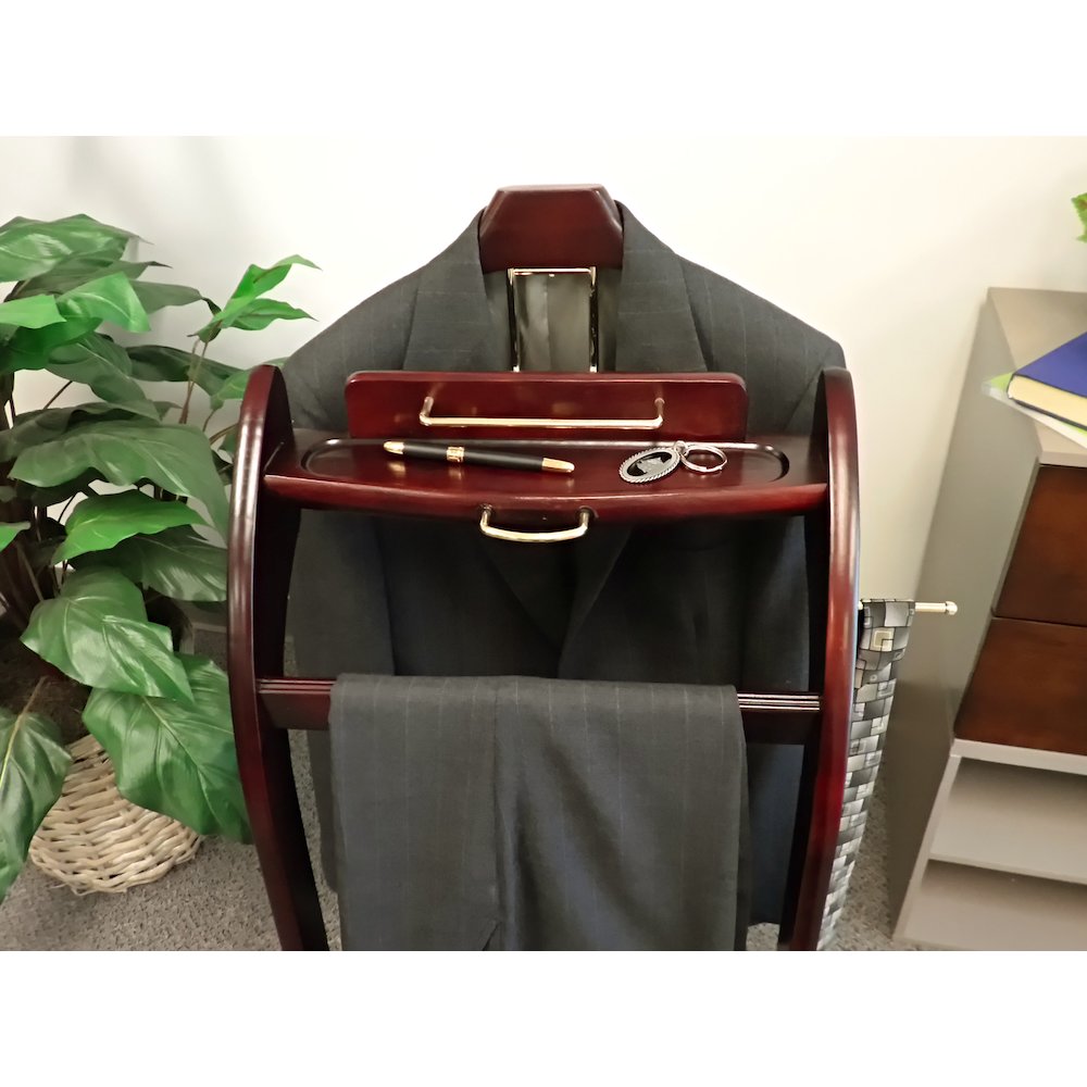 Wardrobe Valet with Brass Hardware - Mahogany. Picture 17