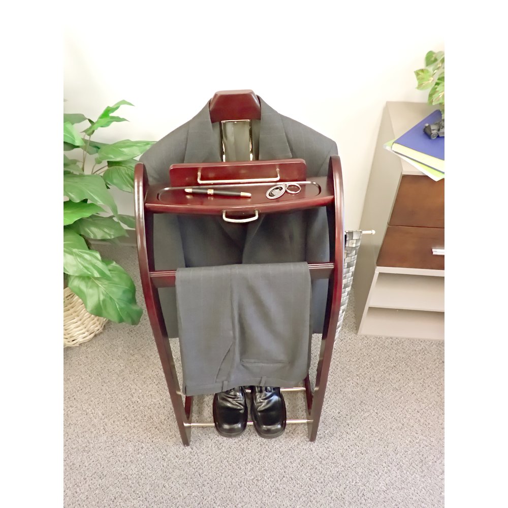 Wardrobe Valet with Brass Hardware - Mahogany. Picture 2