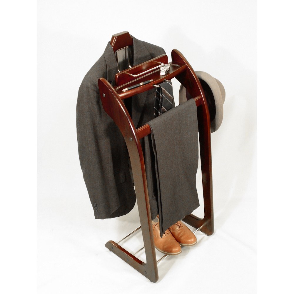 Wardrobe Valet with Brass Hardware - Mahogany. Picture 4