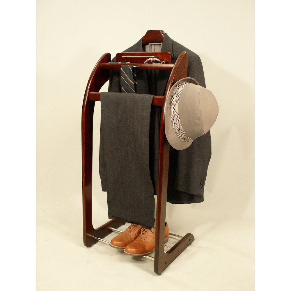 Wardrobe Valet with Brass Hardware - Mahogany. Picture 5