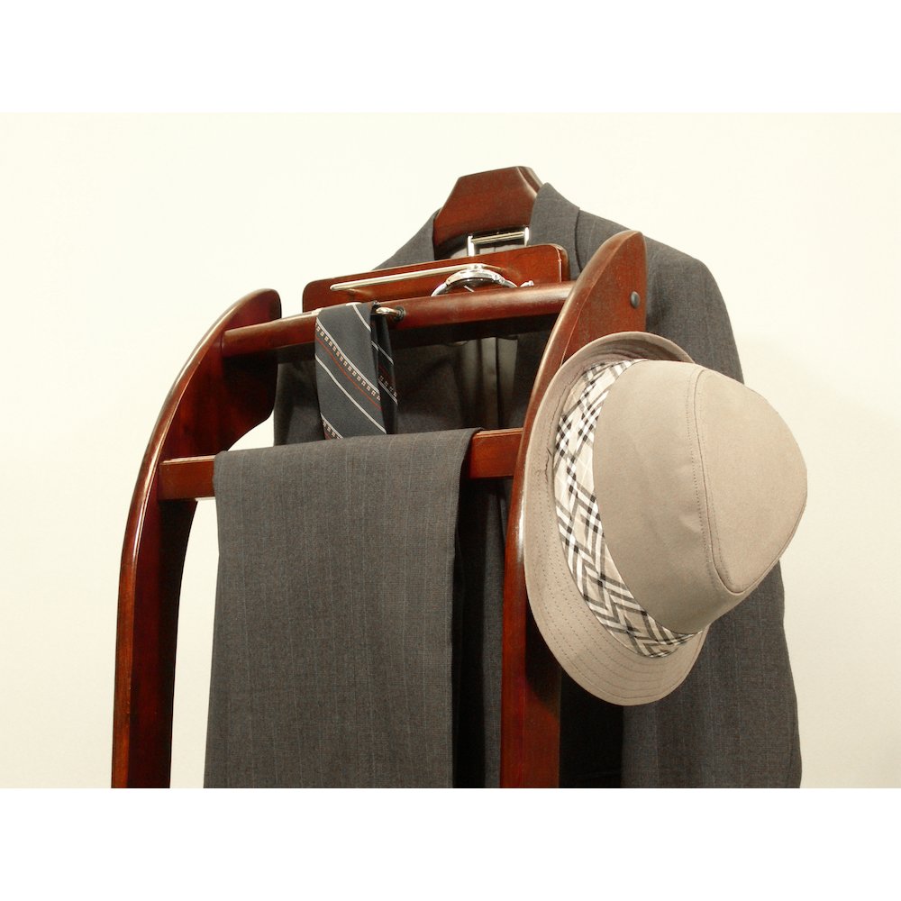 Wardrobe Valet with Brass Hardware - Mahogany. Picture 7