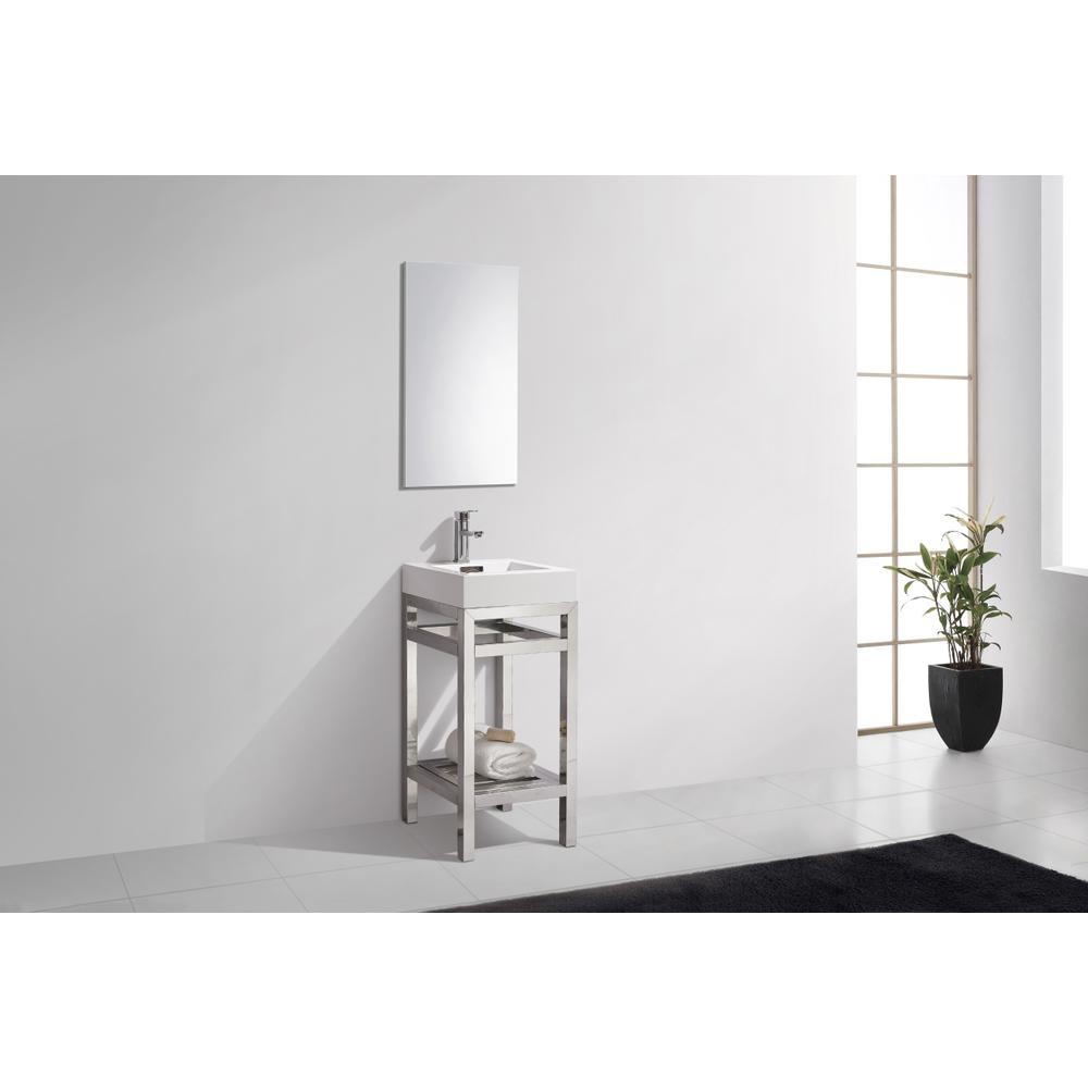 Cisco 16" Stainless Steel Console with Acrylic Sink - Chrome. Picture 2