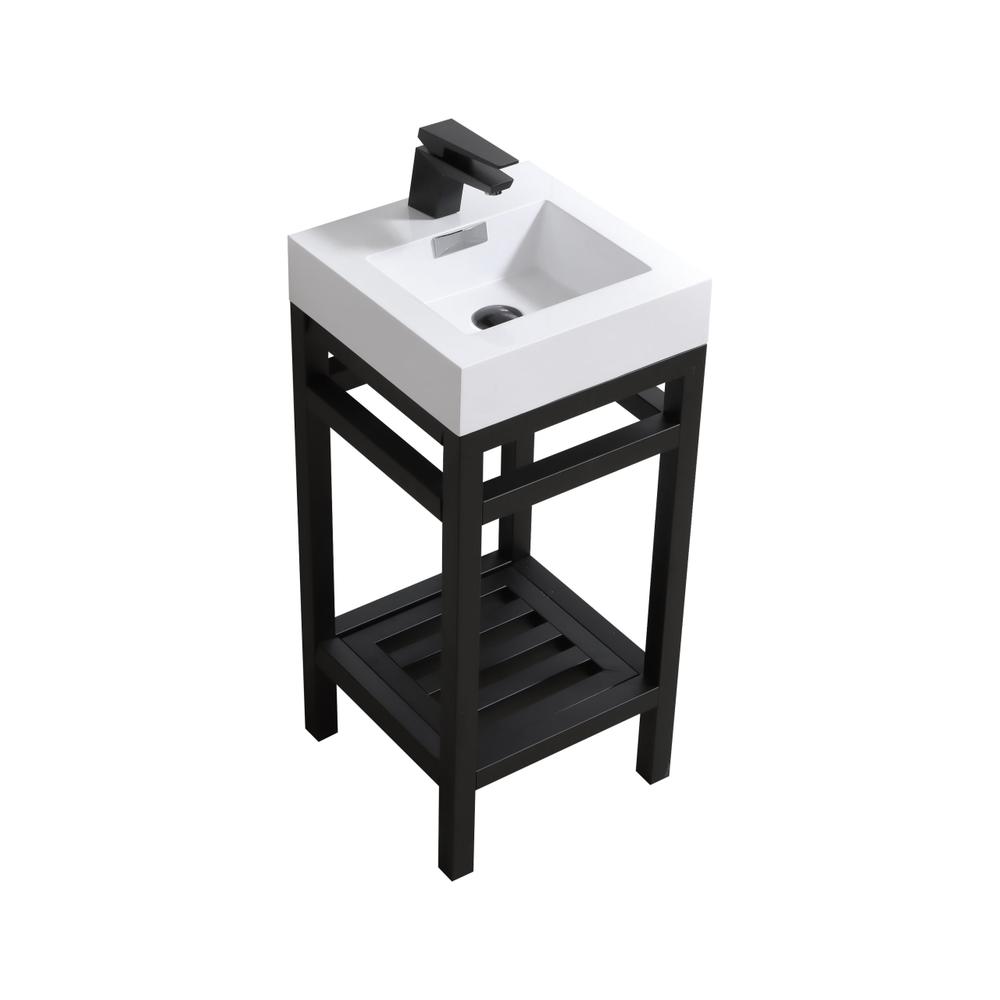 Cisco 16" Stainless Steel Console with Acrylic Sink - Matt Black. Picture 1