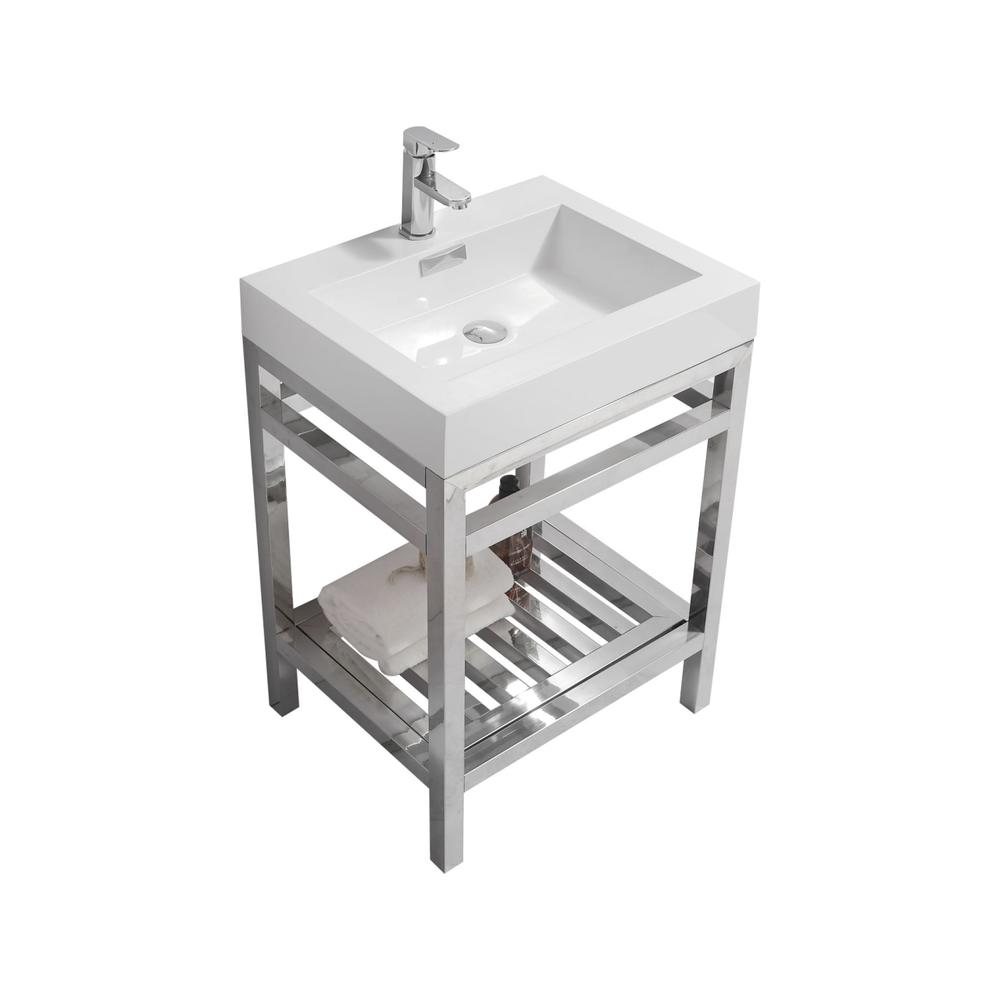 Cisco 24" Stainless Steel Console with Acrylic Sink - Chrome. Picture 1