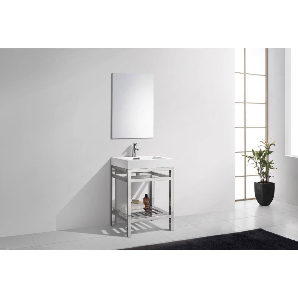 Cisco 24" Stainless Steel Console with Acrylic Sink - Chrome. Picture 2