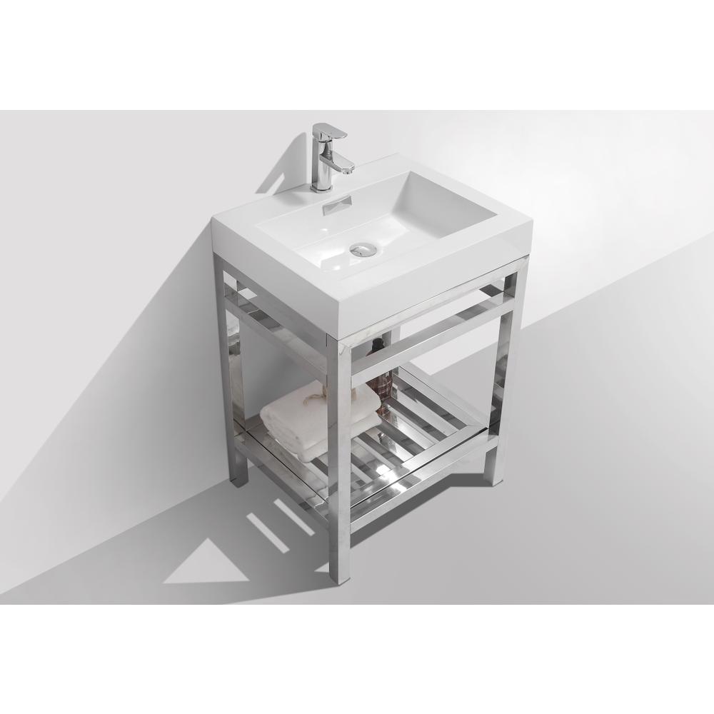 Cisco 24" Stainless Steel Console with Acrylic Sink - Chrome. Picture 3