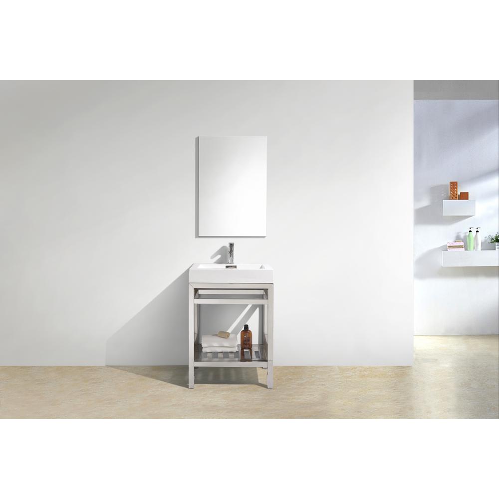 Cisco 24" Stainless Steel Console with Acrylic Sink - Chrome. Picture 4