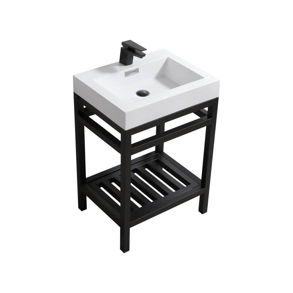 Cisco 24" Stainless Steel Console with Acrylic Sink - Matt Black. Picture 1