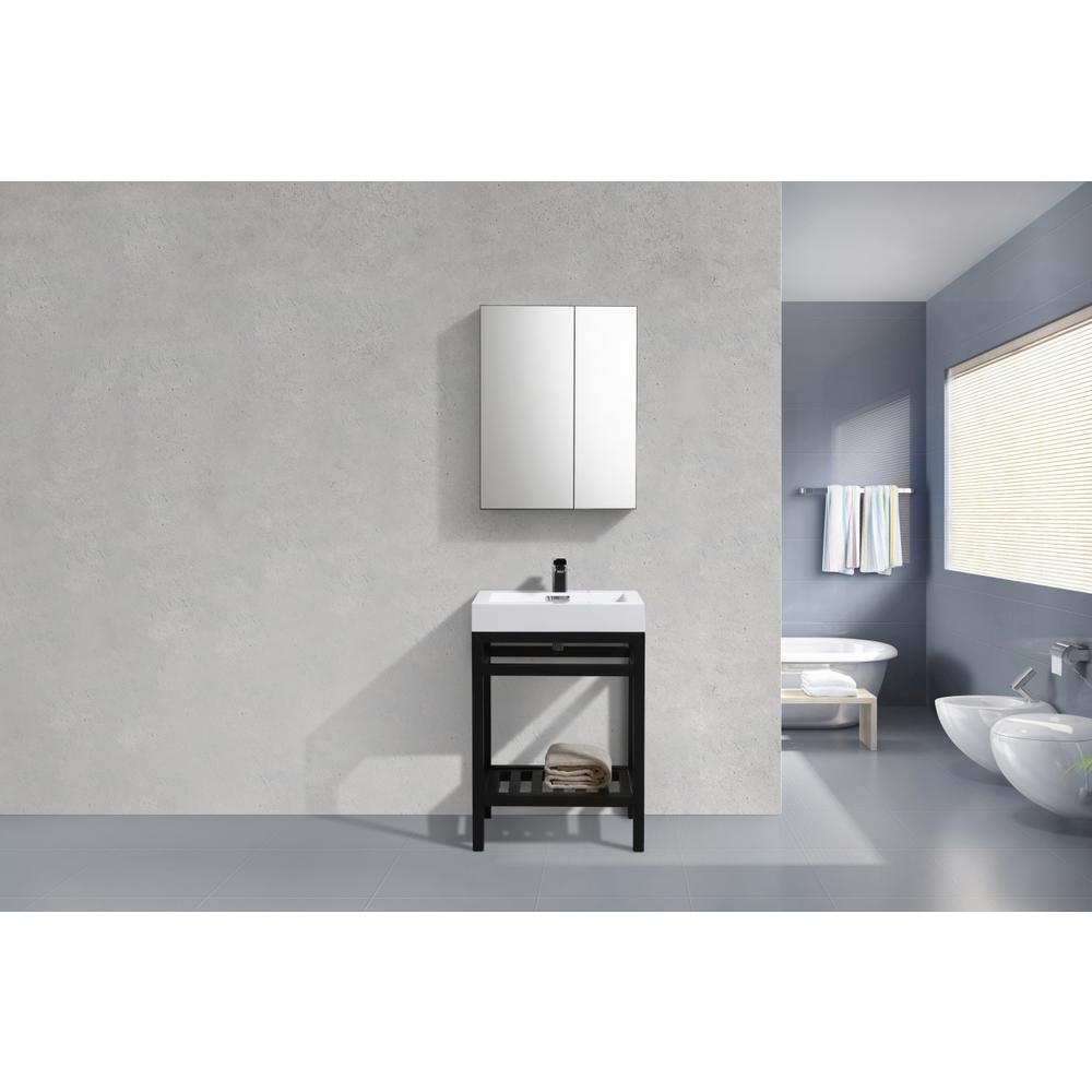 Cisco 24" Stainless Steel Console with Acrylic Sink - Matt Black. Picture 4