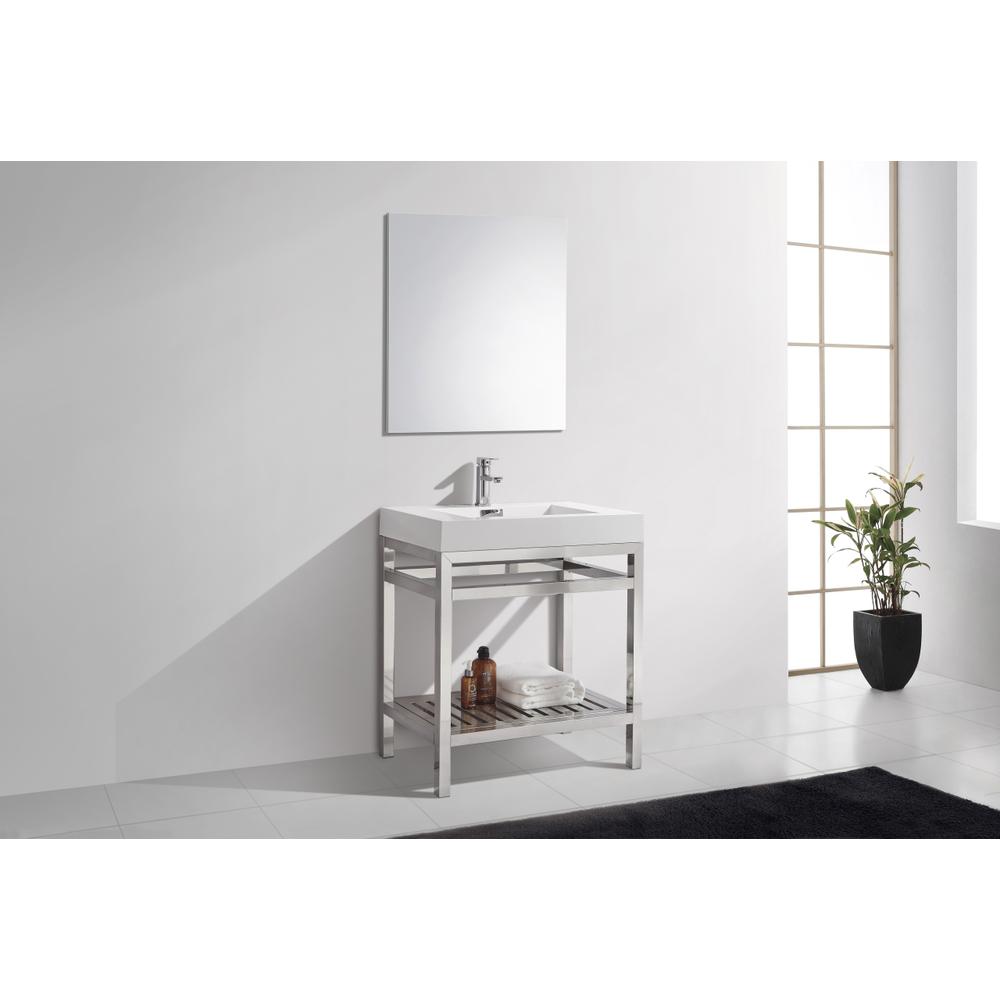 Cisco 30" Stainless Steel Console with Acrylic Sink - Chrome. Picture 2