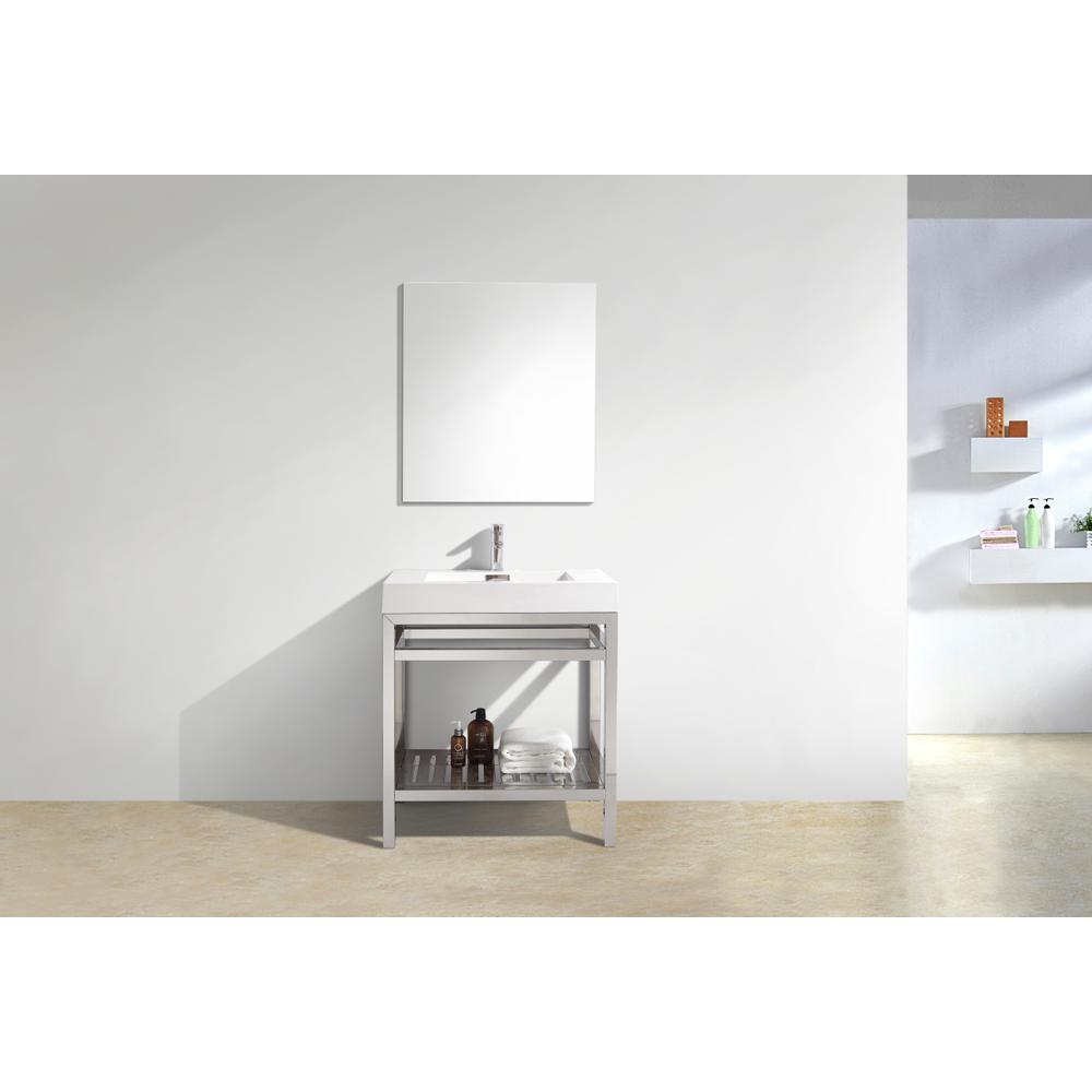 Cisco 30" Stainless Steel Console with Acrylic Sink - Chrome. Picture 4