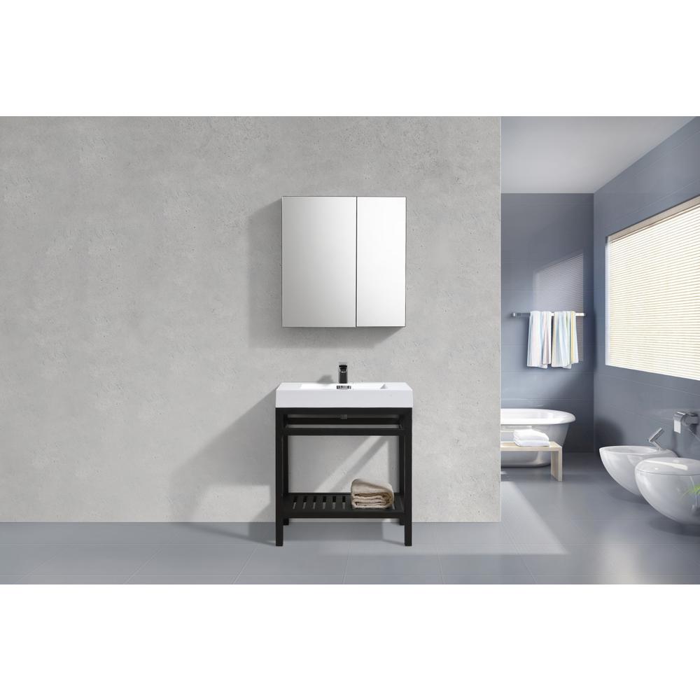 Cisco 30" Stainless Steel Console with Acrylic Sink - Matt Black. Picture 4