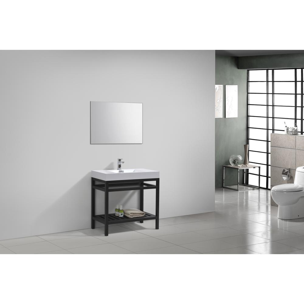Cisco 36" Stainless Steel Console with Acrylic Sink - Matt Black. Picture 4