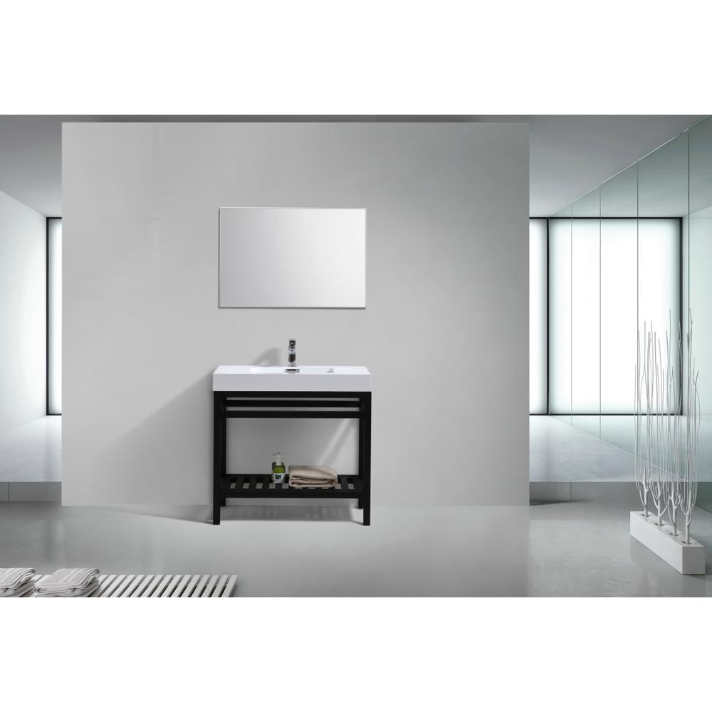 Cisco 36" Stainless Steel Console with Acrylic Sink - Matt Black. Picture 1