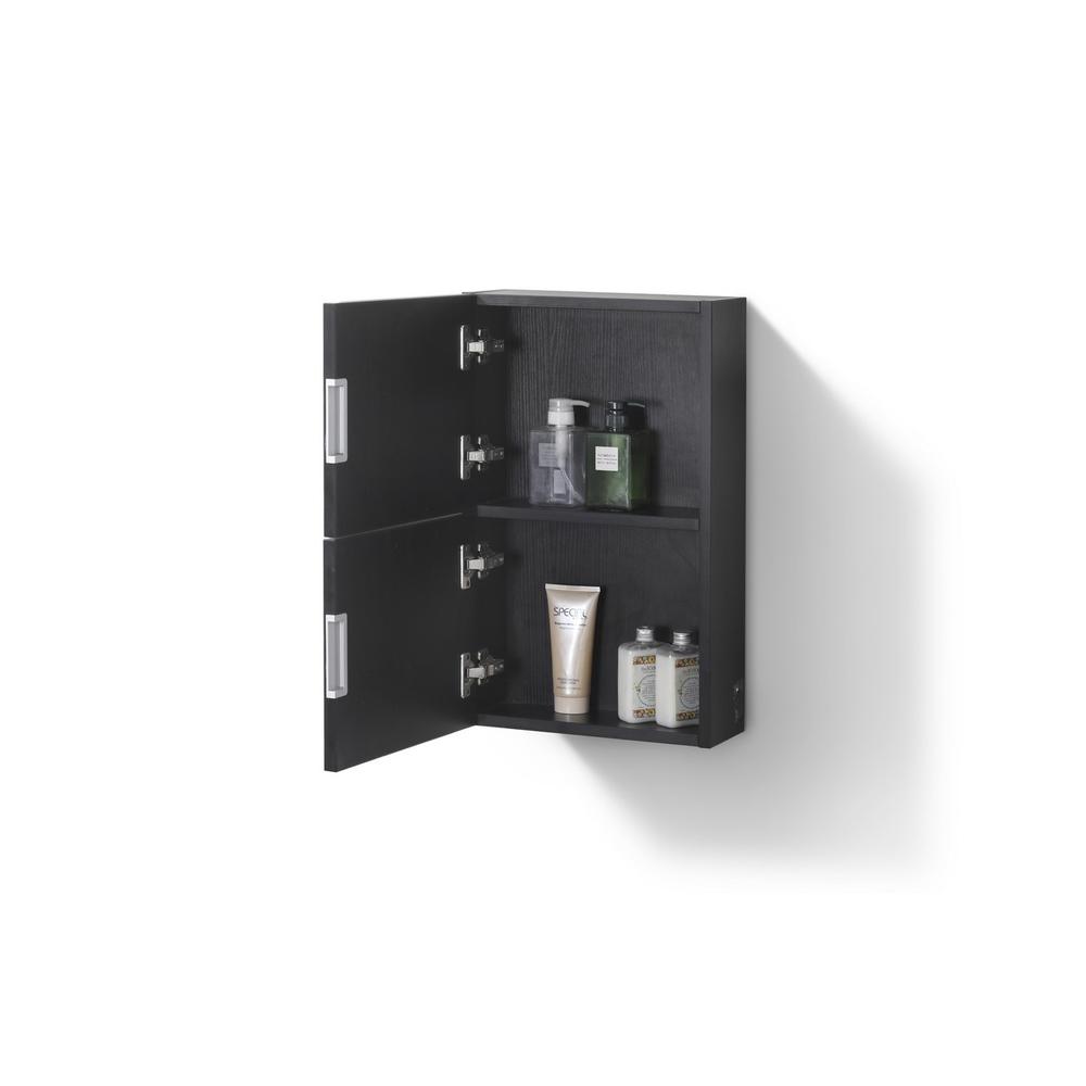 14" Wide by 24" High Linen Side Cabinet With One Door in Black Wood Finish. Picture 3