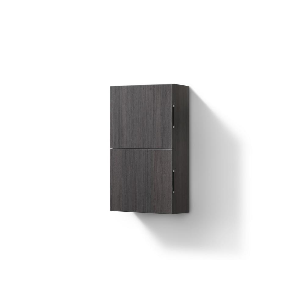 Bliss 14" Wide by 24" High Linen Side Cabinet With One Door in Gray Oak Finish. Picture 2