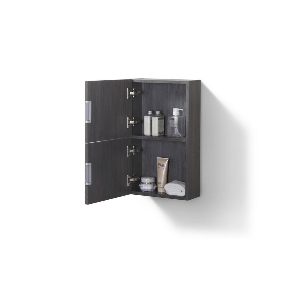 Bliss 14" Wide by 24" High Linen Side Cabinet With One Door in Gray Oak Finish. Picture 3