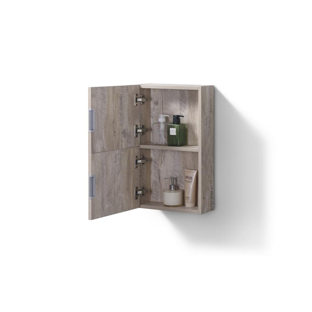 14" Wide by 24" High Linen Side Cabinet With One Door in Nature Wood Finish. Picture 3