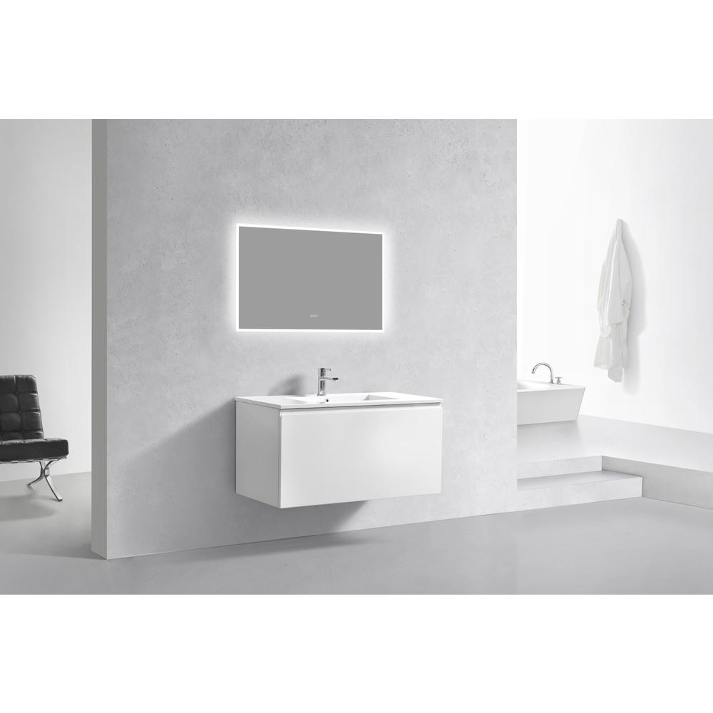 Balli 40'' Wall Mount Modern Bathroom Vanity in Gloss White Finish. Picture 2