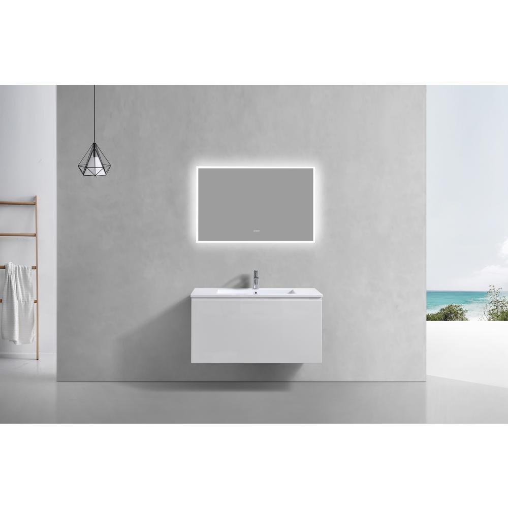Balli 40'' Wall Mount Modern Bathroom Vanity in Gloss White Finish. Picture 3