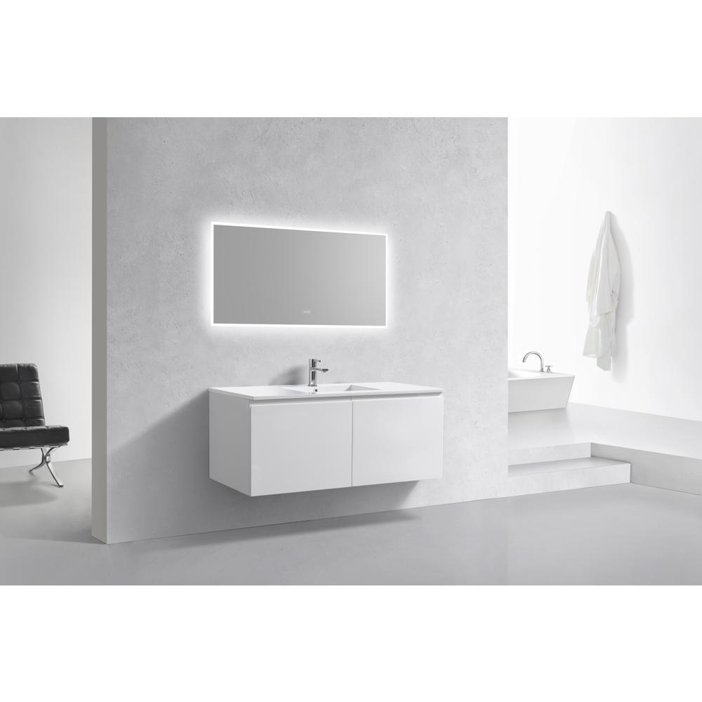 Balli 48'' Single Sink Wall Mount Modern Bathroom Vanity in Gloss White Finish. Picture 2