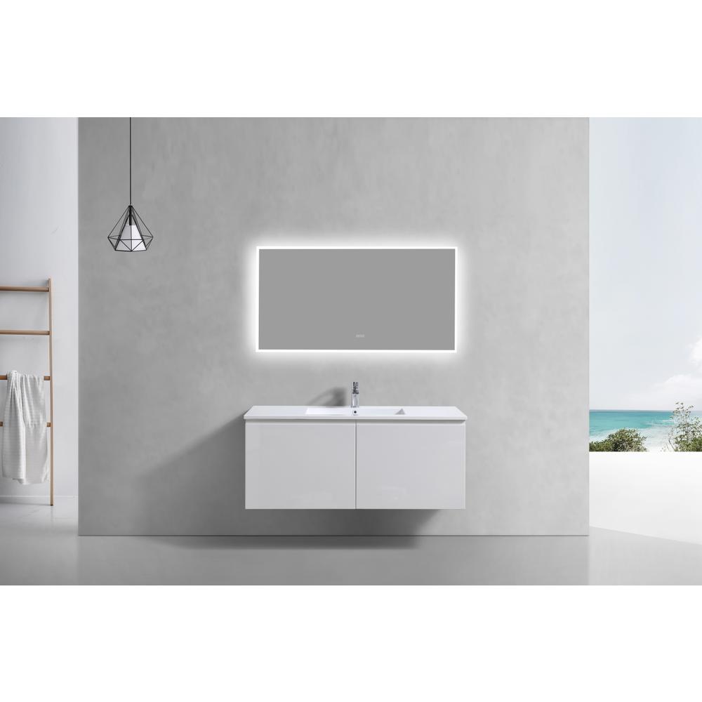 Balli 48'' Single Sink Wall Mount Modern Bathroom Vanity in Gloss White Finish. Picture 3
