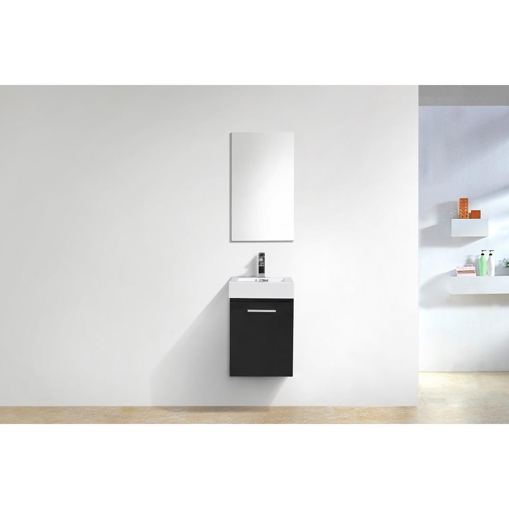 Bliss 16" Black Wall Mount Modern Bathroom Vanity. Picture 2