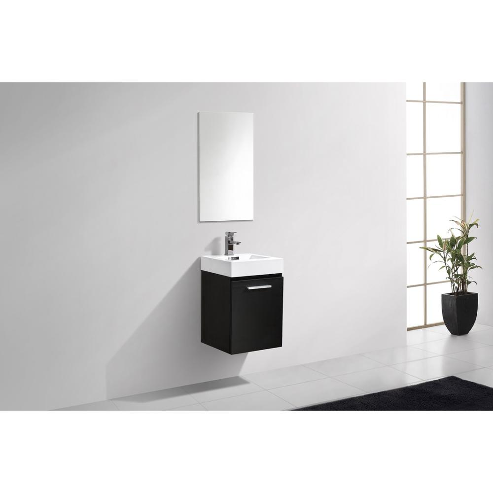 Bliss 16" Black Wall Mount Modern Bathroom Vanity. Picture 3