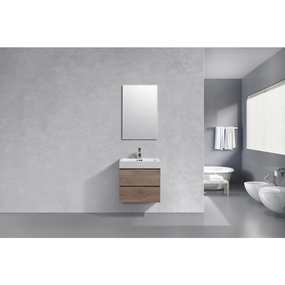 Bliss 24" Butternut Wall Mount Modern Bathroom Vanity. Picture 1