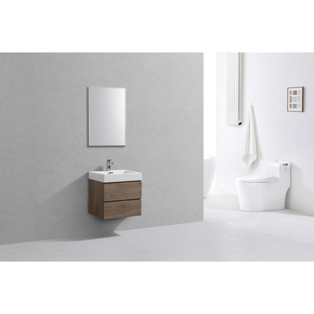 Bliss 24" Butternut Wall Mount Modern Bathroom Vanity. Picture 2