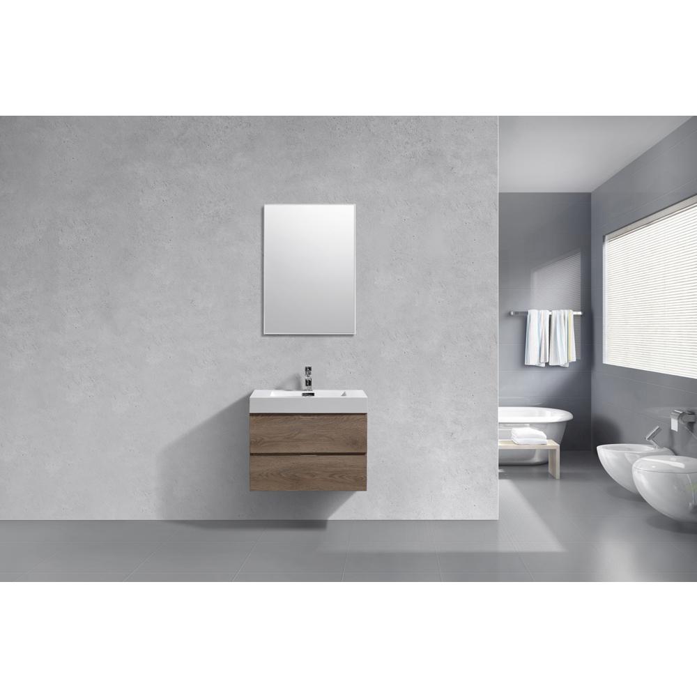 Bliss 30" Butternut Wall Mount Modern Bathroom Vanity. Picture 1