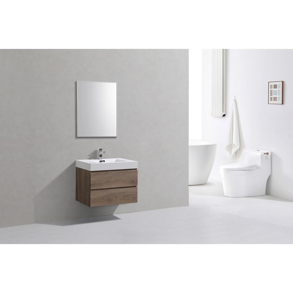 Bliss 30" Butternut Wall Mount Modern Bathroom Vanity. Picture 2