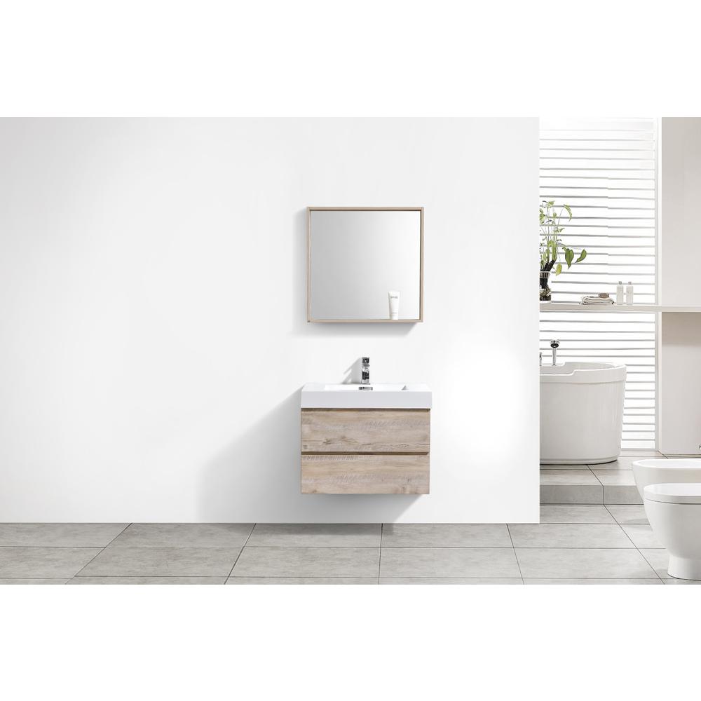 Bliss 30" Nature Wood Wall Mount Modern Bathroom Vanity. Picture 5