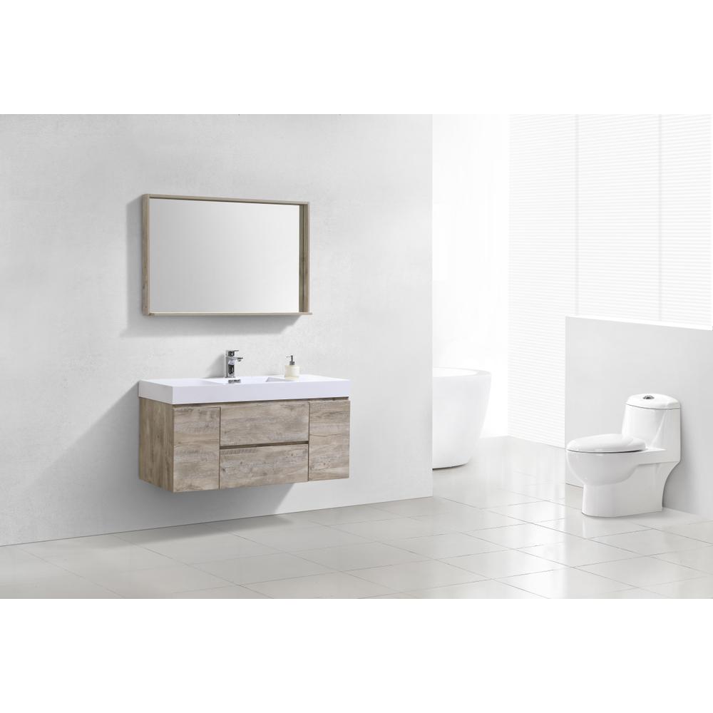 Bliss 48" Nature Wood Wall Mount Modern Bathroom Vanity. Picture 2