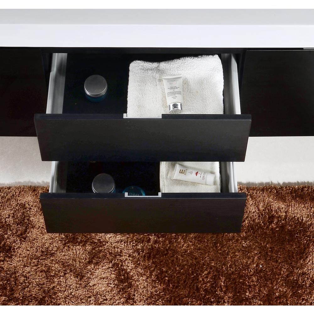 Bliss 60" Double  Sink Black Wall Mount Modern Bathroom Vanity. Picture 5