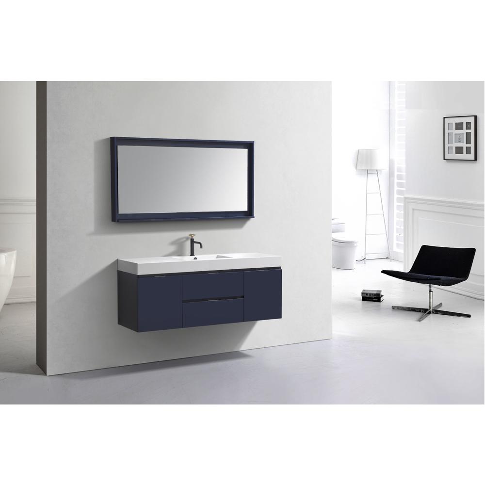 Bliss 60" Single Sink Blue  Wall Mount Modern Bathroom Vanity. Picture 2