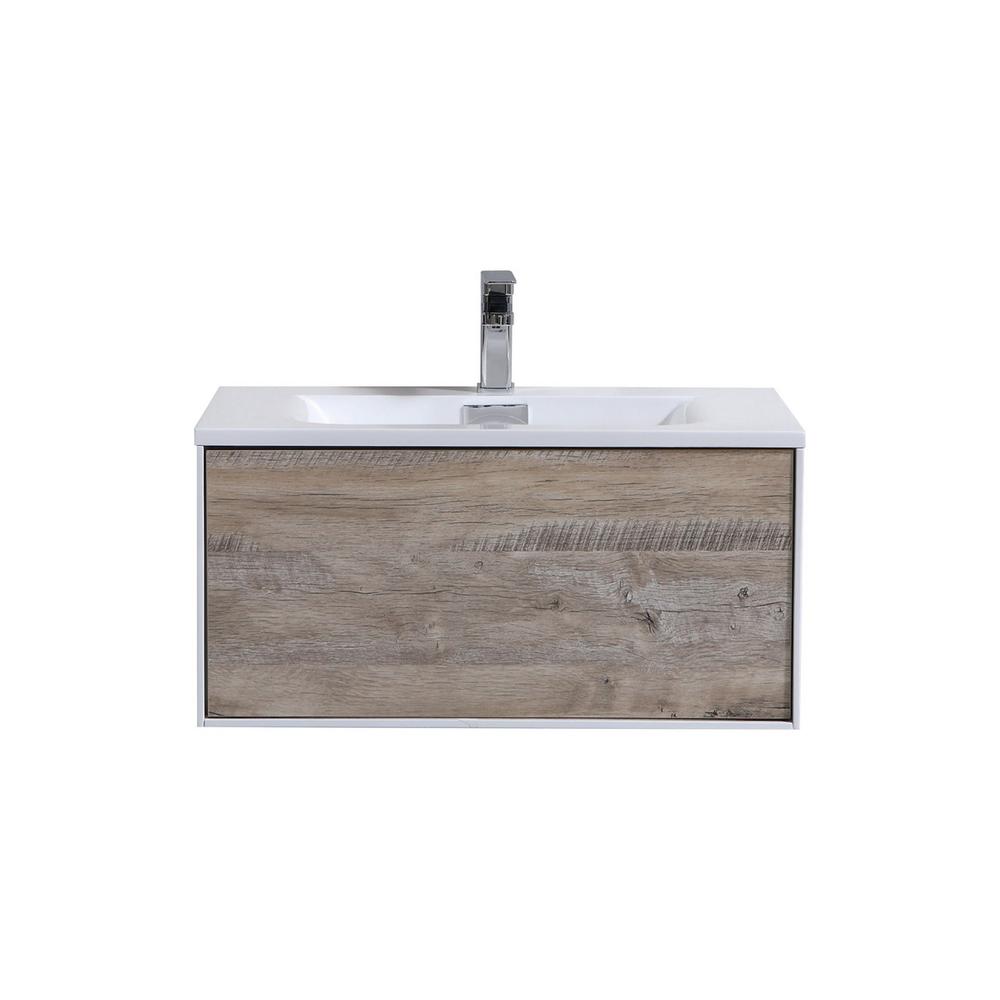 Divario 30" Nature Wood Wall Mount Modern Bathroom Vanity. Picture 1