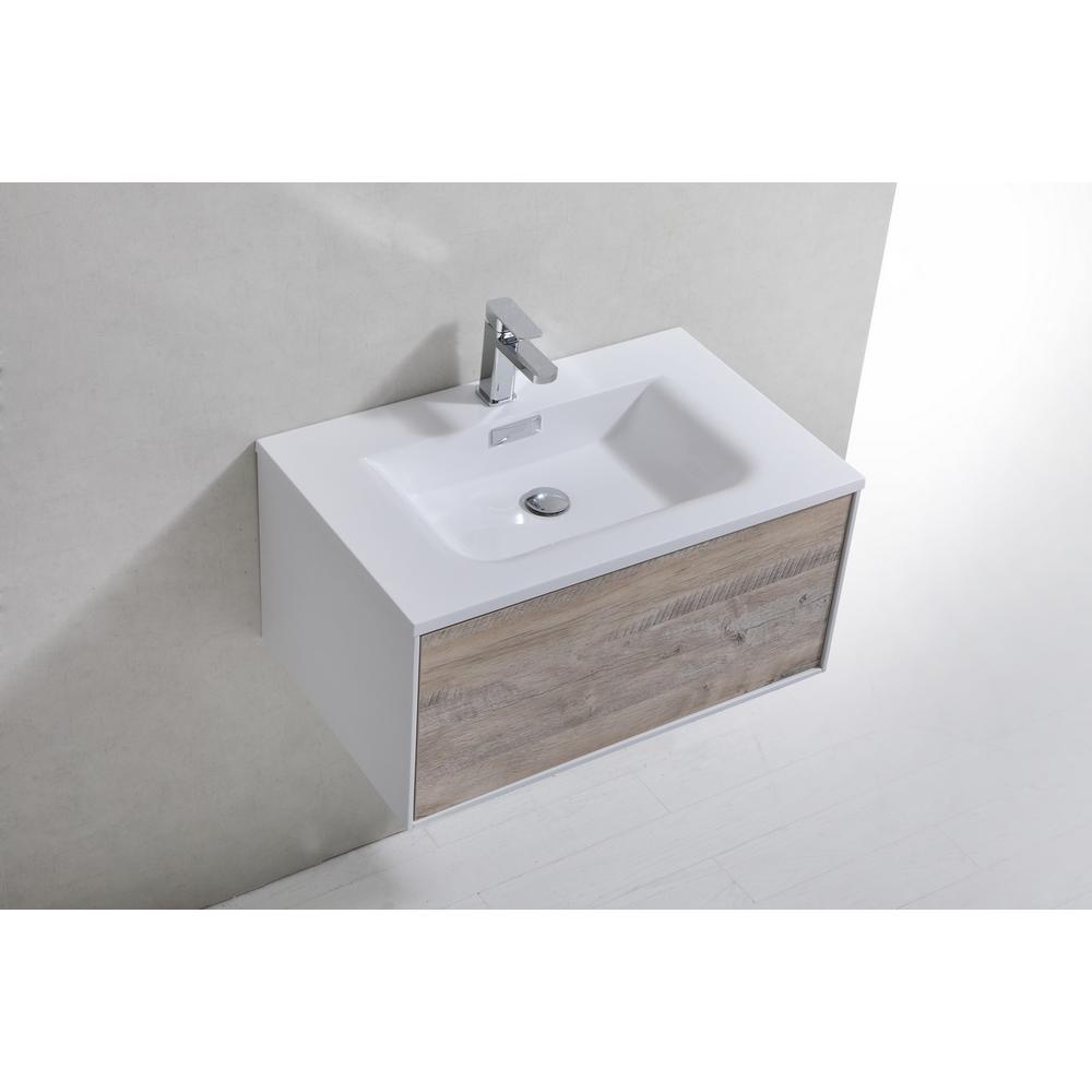 Divario 30" Nature Wood Wall Mount Modern Bathroom Vanity. Picture 3