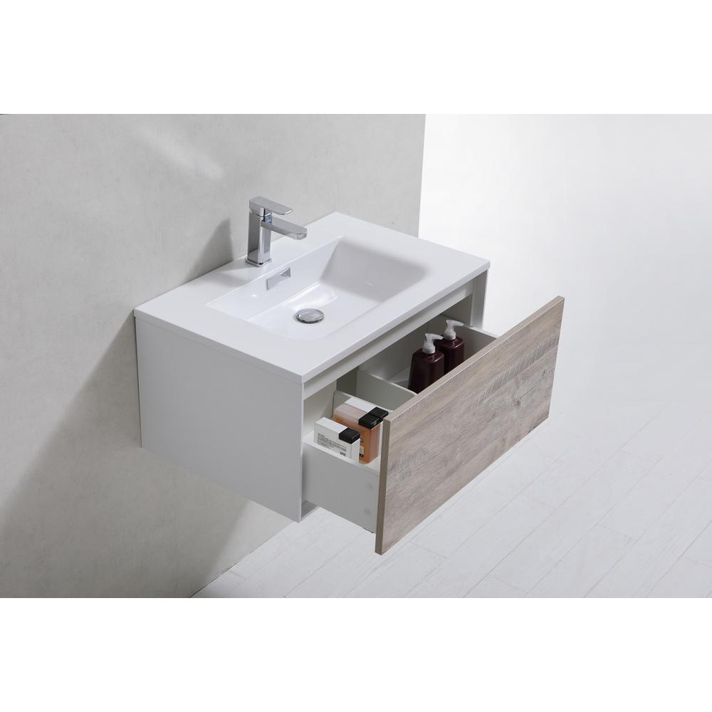 Divario 30" Nature Wood Wall Mount Modern Bathroom Vanity. Picture 4