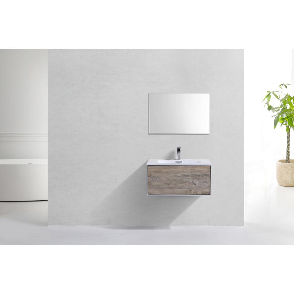 Divario 30" Nature Wood Wall Mount Modern Bathroom Vanity. Picture 5