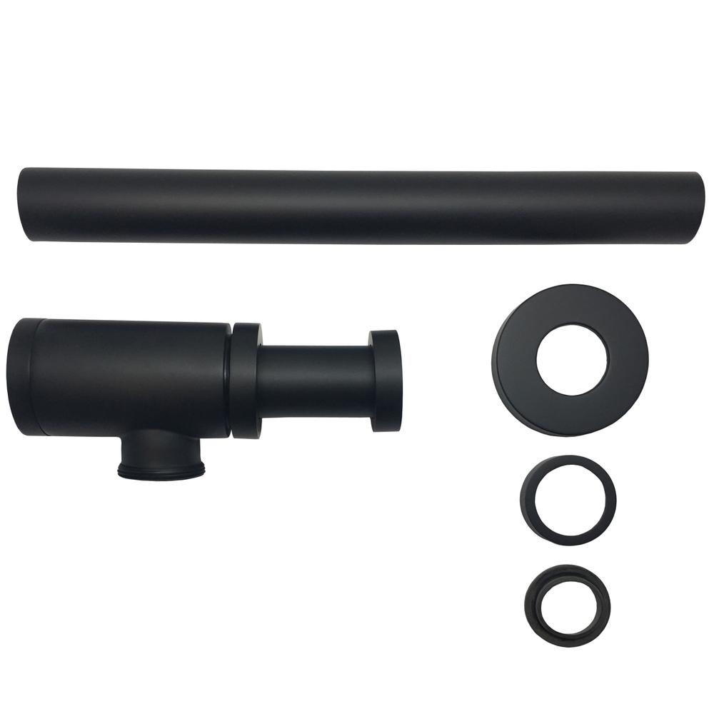 KubeBath Space Saving P-Trap in Matte Black. Picture 2