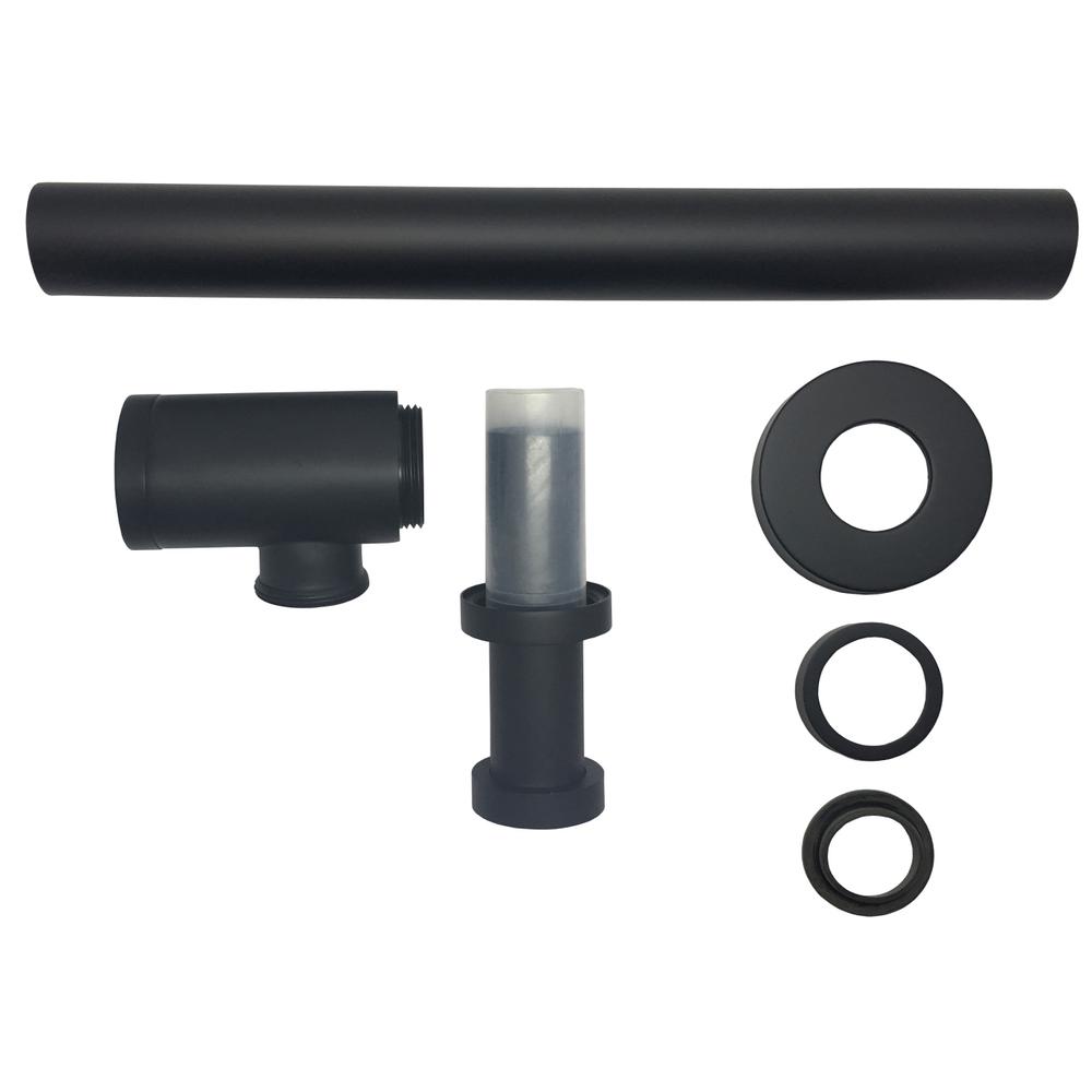 KubeBath Space Saving P-Trap in Matte Black. Picture 3