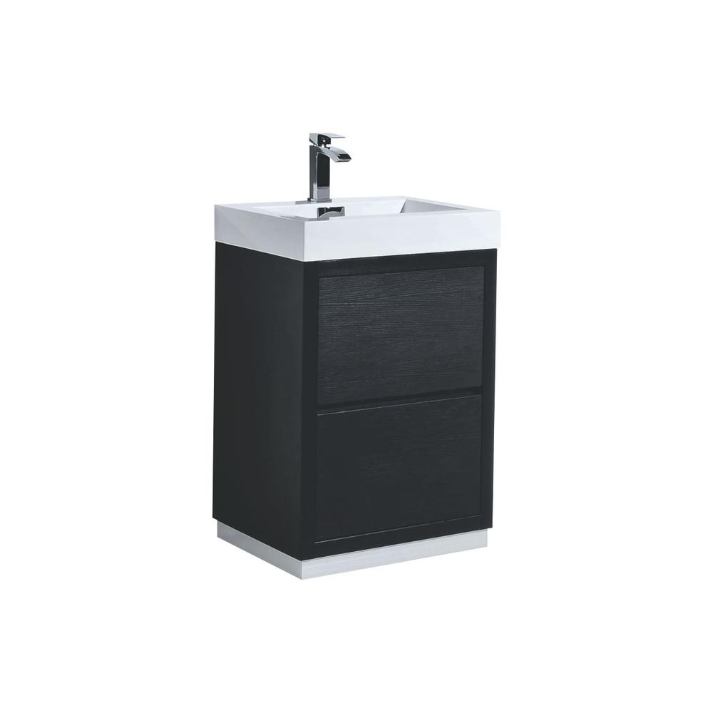 Bliss 24" Black Free Standing Modern Bathroom Vanity. Picture 1