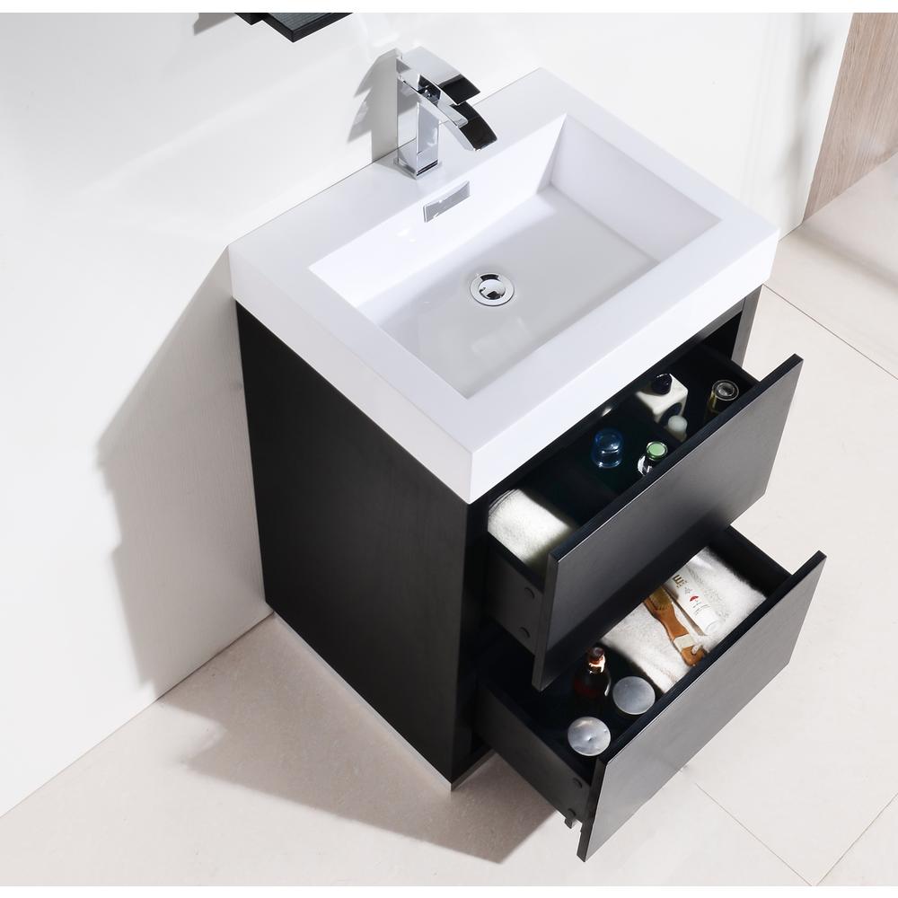 Bliss 24" Black Free Standing Modern Bathroom Vanity. Picture 4