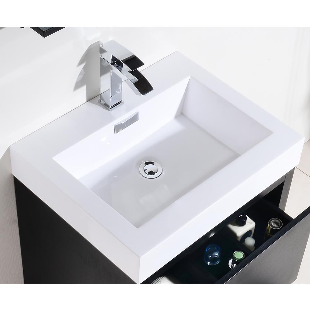 Bliss 24" Black Free Standing Modern Bathroom Vanity. Picture 5